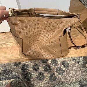 brown shoulder bag with longer strap